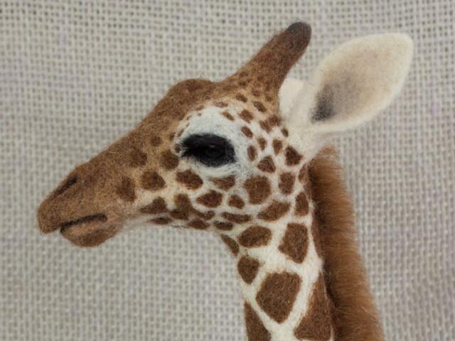 Made To Order Needle Felted Giraffe Custom Needle Felted Animal Sculpture - image 1