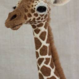 Made To Order Needle Felted Giraffe Custom Needle Felted Animal Sculpture - thumbnail 4