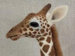 Made To Order Needle Felted Giraffe Custom Needle Felted Animal Sculpture - thumbnail 1