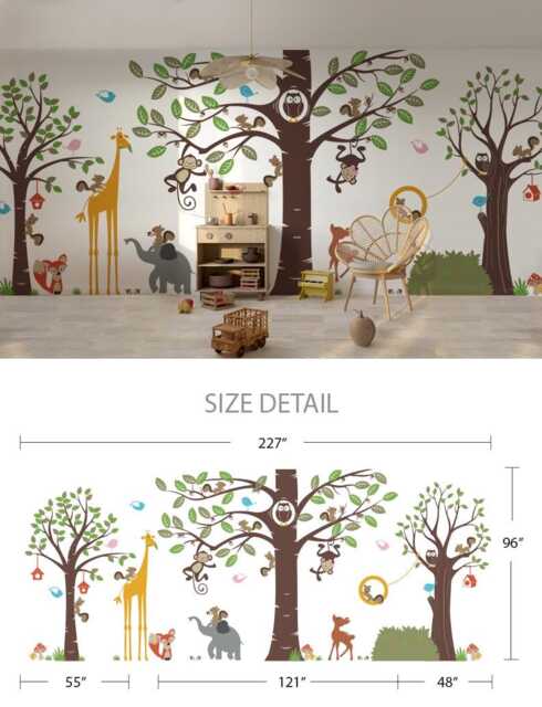 Zoo Animal Wall Decals Playroom & Nursery Decor - image 1
