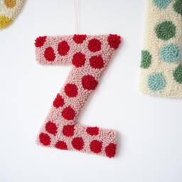 Pink & Red Custom Letter Polka Dot Wall Hanging