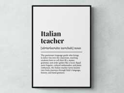 Italian Teacher Funny Definition Job Work Gift Wall Art Print - thumbnail 1