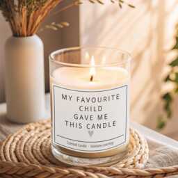 Mum Birthday Gift, Funny Mothers Day Scented Candle, Present, My Favourite Child Gave Me This Candle - thumbnail 1
