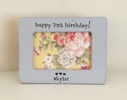 Personalized Birthday Picture Frame Hand Stamped, Distressed 4x6 Frame - thumbnail 1