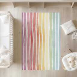 stripes - Rainbow Rug, Carpet, Kids Decor, Children's Room Decor, Kids Carpet - thumbnail 3