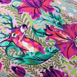 Neon Magic Forest Lampshade, Psychedelic Floral Deer Print, Dreamy Boho Decor - thumbnail 4