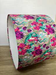 Neon Magic Forest Lampshade, Psychedelic Floral Deer Print, Dreamy Boho Decor - thumbnail 1