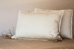 Rustic King Size Wool Filled Pillow Organic Cotton Sateen Cover - Us Duty Paid