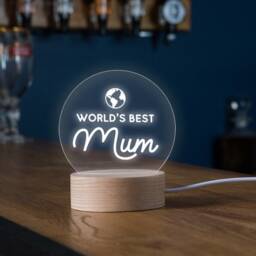 World's Best Mum Desk Lamp, Mothers Day Gift, Birthday Gifts For Mother, Gift From Kids, Home Office Decor, Mom Small Table Lamp