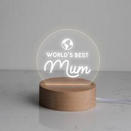 World's Best Mum Desk Lamp, Mothers Day Gift, Birthday Gifts For Mother, Gift From Kids, Home Office Decor, Mom Small Table Lamp - thumbnail 2