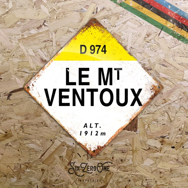 D974 Le Mt Ventoux - Diamond Shaped Metal Sign Vintage Worn Rusty Look Print Tour Altitude Marker Cycling Ski Trip Bike - image 1