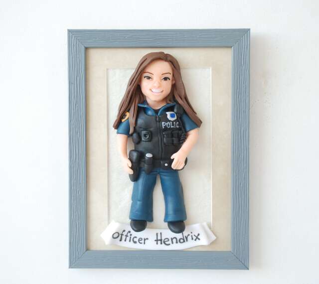Police Graduation Gifts Custom Framed Portrait From Photo - image 1