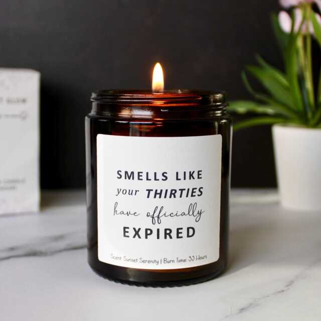 40Th Birthday Gift Candle, Smells Like Your Thirties Have Expired Present - image 1