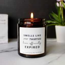 40Th Birthday Gift Candle, Smells Like Your Thirties Have Expired Present - thumbnail 1