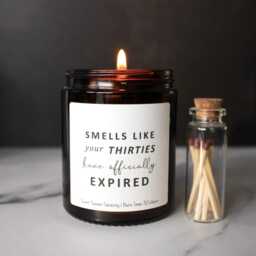 40Th Birthday Gift Candle, Smells Like Your Thirties Have Expired Present - thumbnail 2