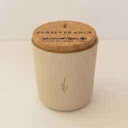 Tiger's Eye Soy Candle, Wooden Wick, Gardenia Mandarin Cypress Aromachology Candle - thumbnail 2