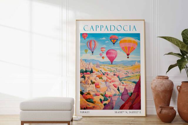 Cappadocia, Cappadocia Travel Print, Art, Poster, Turkey, Art Home Decor, Wall Art - image 1