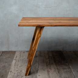 Dining Table & Bench Set Made Of Reclaimed Teak Wood Rustic Modern Kitchen Furniture - thumbnail 4