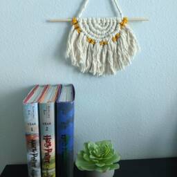 Macrame Semi Circle Wall Hanging, Home Decor, Boho Half - thumbnail 4