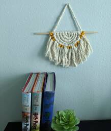 Macrame Semi Circle Wall Hanging, Home Decor, Boho Half - thumbnail 1