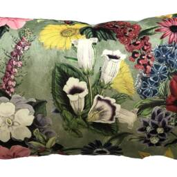 Floral Velvet Cushion Cover Spring Blossoms Throw Pillow - thumbnail 3