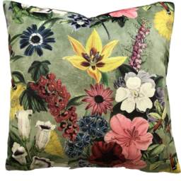 Floral Velvet Cushion Cover Spring Blossoms Throw Pillow - thumbnail 2