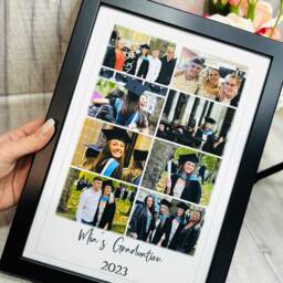 Personalised Graduation Photo Collage Framed Print, Passing Out Parade, End Of Year Personalized Gift, Congratulations Gifts, Prints - thumbnail 1