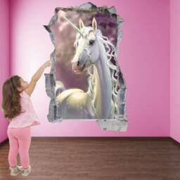 Unicorn Enchanted Forest Fantasy Wall Sticker Mural Decal Print Art Kids Girls Bedroom Decor Ct44 - thumbnail 1