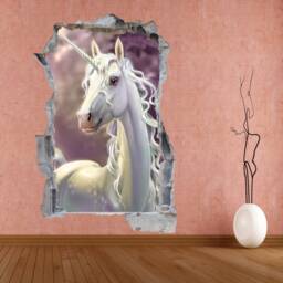 Unicorn Enchanted Forest Fantasy Wall Sticker Mural Decal Print Art Kids Girls Bedroom Decor Ct44 - thumbnail 3