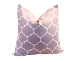 Moroccan Ikat Decorative Pillow Cover, Grey Geometric Euro Cushion - 20x20 - thumbnail 1