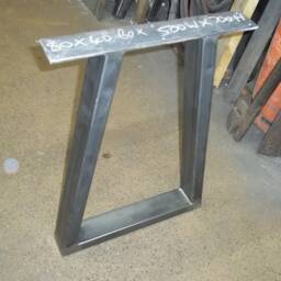 Single One Trapezium Box Section Leg Retro Industrial Steel Metal Dining Table Coffee Bench Desk Breakfast Bar Many Sizes - thumbnail 3