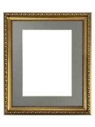 Shabby Chic Gold Picture Frame With Dark Grey Mount - thumbnail 1