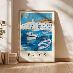 Paros Greece Travel Poster Aegean Island Art Print - thumbnail 3