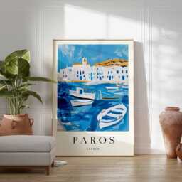 Paros Greece Travel Poster Aegean Island Art Print - thumbnail 2