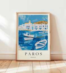 Paros Greece Travel Poster Aegean Island Art Print - thumbnail 1