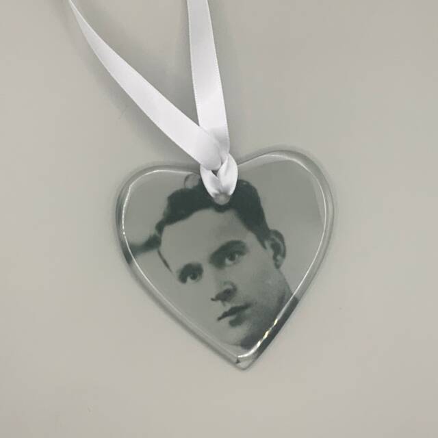 Photo Bauble, Glass Heart Photo Tree Ornament, With Printed Photograph. Christmas Bauble