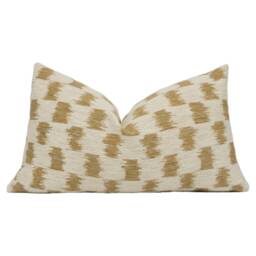 Larsen - Colefax & Fowler Paxton Camel Geometric Woven Ikat Cushion Cover Handmade Throw Pillow Designer Home Decor - thumbnail 1