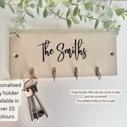 Key Hook Personalised Storage Wall Hallway Decor Gifts New Home Modern Simple - thumbnail 3