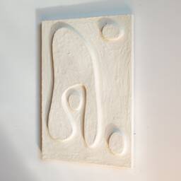 Japandi Sculptural Wall Art - Plaster Texture Painting Wabi Sabi Relief Sculpture Hygge Nordic Design White Bas - thumbnail 3