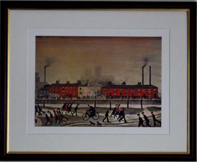 L.s. Lowry Art Print - Lincoln Walnut Finish Frame With Mount & Textured Image - image 1