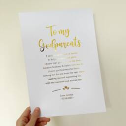Gift To Godparents, Godparent Print From Child, Special Christening Keepsake Proposal Print - thumbnail 2