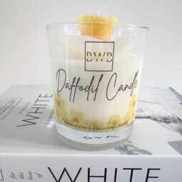 Daffodil Candle, Birthday Gift, Fragranced Handmad Ecoco-Soy Wax Flowers, Luxury Fragranced Cotton Wick 220 Grams - thumbnail 3