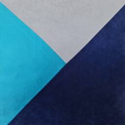 Color Block Faux Suede Pillow Cover Gray, Blue, Navy - thumbnail 3