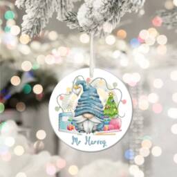 Teacher Lecturer Gonk Gonks Gnome Gnomes Personalised Christmas Bauble Funny Gift Present Keepsake Novelty Tree Xmas For Him Her - thumbnail 2
