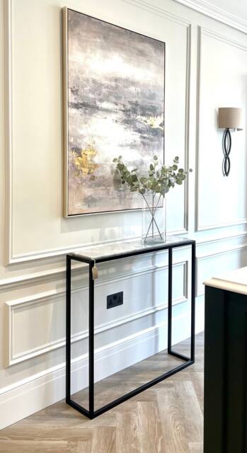 Carrara Marble Console Table Handcrafted Hallway Entrance Table - image 1