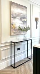 Carrara Marble Console Table Handcrafted Hallway Entrance Table