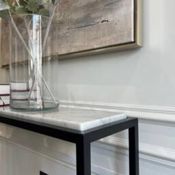 Carrara Marble Console Table Handcrafted Hallway Entrance Table - thumbnail 2