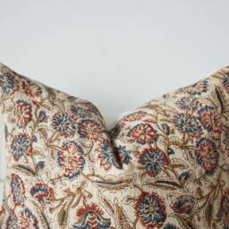 "Block Print Pillow Cover Floral Batik, Indian Textile - 20"" X 20" - thumbnail 2