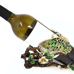 Butterfly Design Wine Bottle Holder. Hand Made With Colorful Enamel & Austrian Crystals - thumbnail 2