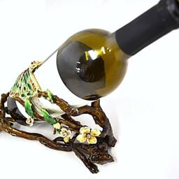 Butterfly Design Wine Bottle Holder. Hand Made With Colorful Enamel & Austrian Crystals - thumbnail 3